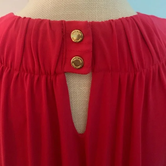 Calvin Klein | Dresses | Calvin Klein Coral Shade Halter High Neckflowy Mini  Dress | Poshmark